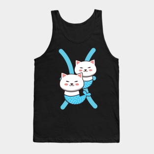 Pisces Zodiac Cat Tank Top